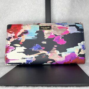 kate spade Blurry Floral Stacy Style Snap Wallet Like New